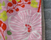 BABY blanket Marimekko - organic mod pink flowers gardens bedding (LAST 1)