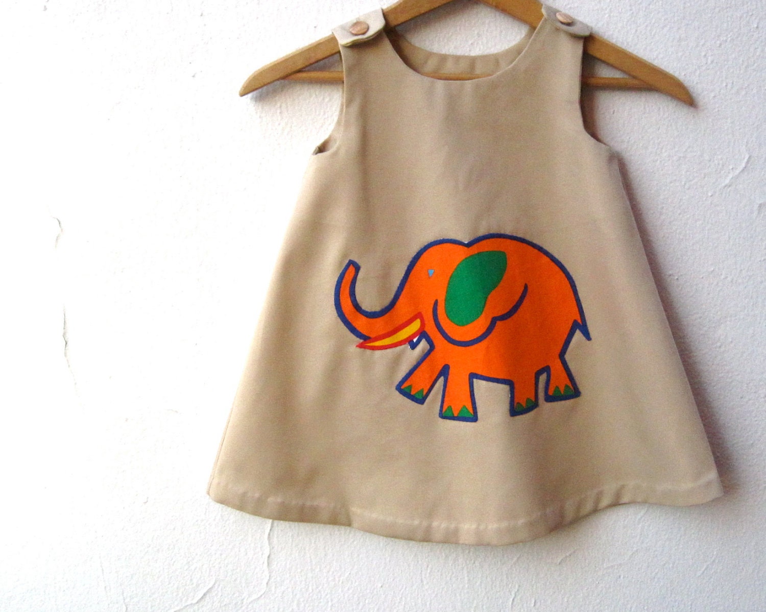 The Zoe Dress - ORGANIC girls summer fashion handmade with retro vintage animal appliques - made to measure (Last 1)