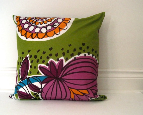 Marimekko throw pillow cover decorative mod purple by SewnNatural