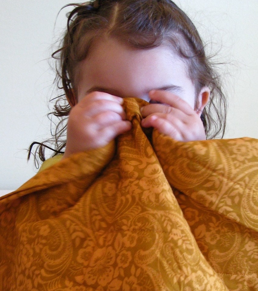organic baby quilt / mod earth tones copper brown bedding (LAST 2) / Ready to Ship