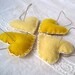 For Japan Earthquake Relief - lemon meringue pie heart felts ornaments set of 4 / eco friendly love decorations (READY TO SHIP) artisaid joyforjapan