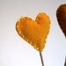 honey gold hearts flowers stems set of 3 / eco friendly table love wedding decor (LAST ONE)