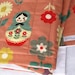 matryoshkas baby quilt organic / peach pink russian nesting dolls nursery bedding