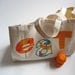 Organic Tote Bag for the Market in orange / eco friendly summer food bag with fabric letters (ONLY 1 - ready to ship)