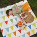 PICNIC BLANKET - Portable Outdoors Camping Beach Blanket - Rainbow Flag Bunting Carnival (Ready to Ship)
