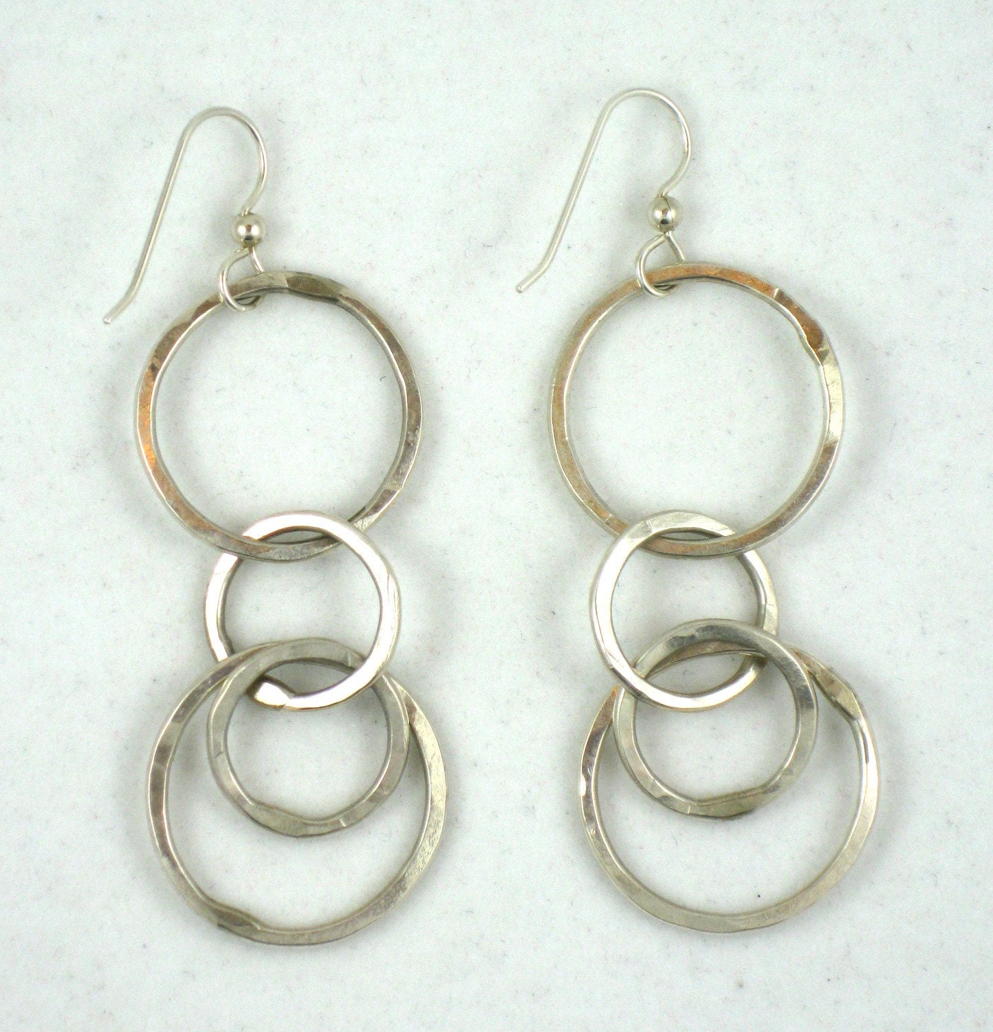 Four Hoop Silver Earrings