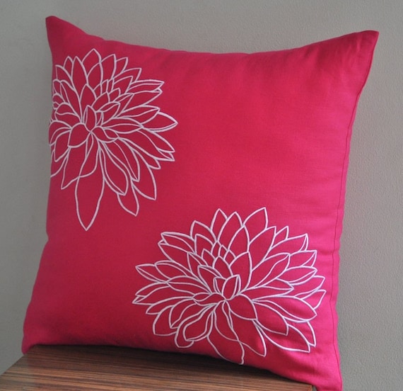 Pink Decorative Pillow Cover Throw Pillow Fuchsia Pink by KainKain