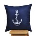 Anchor Pillow Cover,Decorative Pillow Cover, Navy Blue Pillow with White Anchor,Throw Pillow Cover 18 x 18, Pillow Case