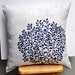 Coral Fan Throw Pillow Cover, Decorative Pillow Cover 18 x 18, Linen Pillow with Navy Blue Coral, Nautical Pillow Case, Blue Coral Cushion