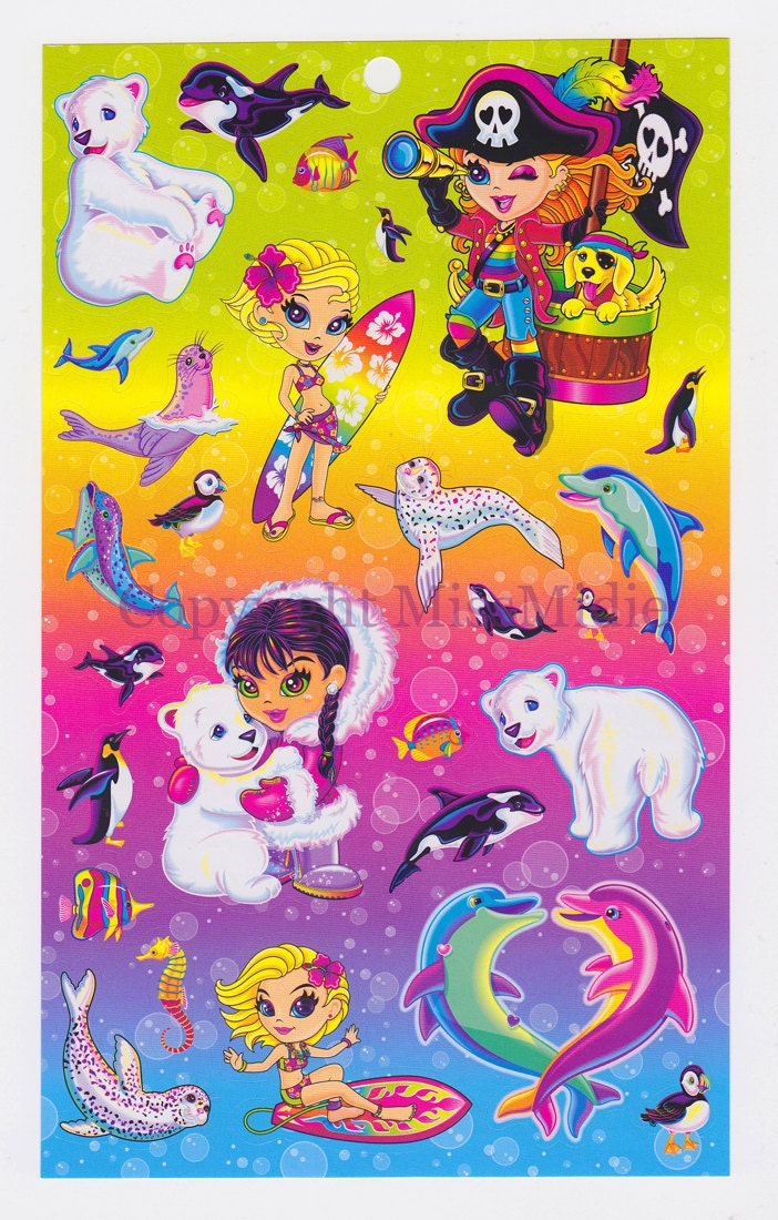Large Lisa Frank Sticker Collection Sheet by missmidie on Etsy