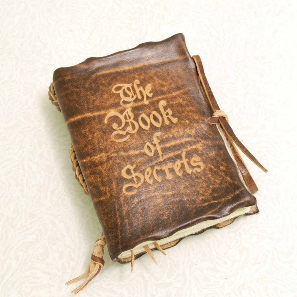The Book of Secrets.Brown Leather Journal.