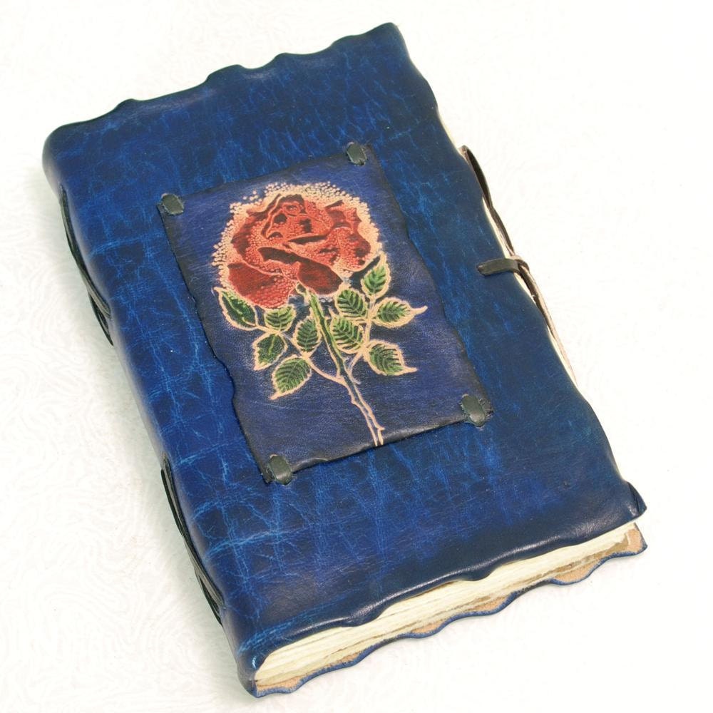BLUE ROSE Leather Journal.