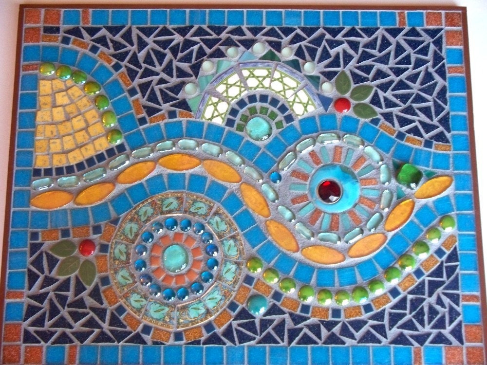 Turquoise River Mosaic Wall Hanging 30% OFF with Coupon Code