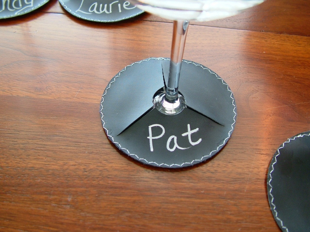 Chalk Cloth Stemware ID Cozies - Set of 6