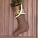 Traditional Burlap Christmas Stocking in the non-traditional blend of Chocolate and Lime - No. 5