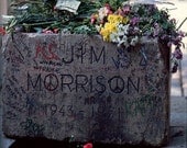 JIM MORRISON THE DOORS GRAVE STONE CUSTOM COLOR PHOTOGRAPH PARIS FRANCE