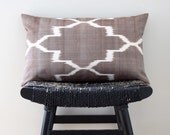 BROWN IKAT Silk Cotton 50 x 30 cm, 20 x 12 inch, Cushion Cover, Throw Pillow