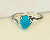 Turquoise Ring - Sterling Silver Natural Cabachon Sleeping Beauty December Birthstone