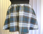 Green Tartan Plaid Rayon Blend Circle Skirt