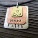 Faith hope and love- a hand stamped pendant- in sterling silver, brass and copper inspirational necklace