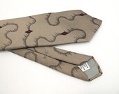1980s Skinny Neck Tie Red Diamonds SILK