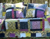 Queen Bed  Quilt Pillow Shams Beaded Fringe Accent Pillows