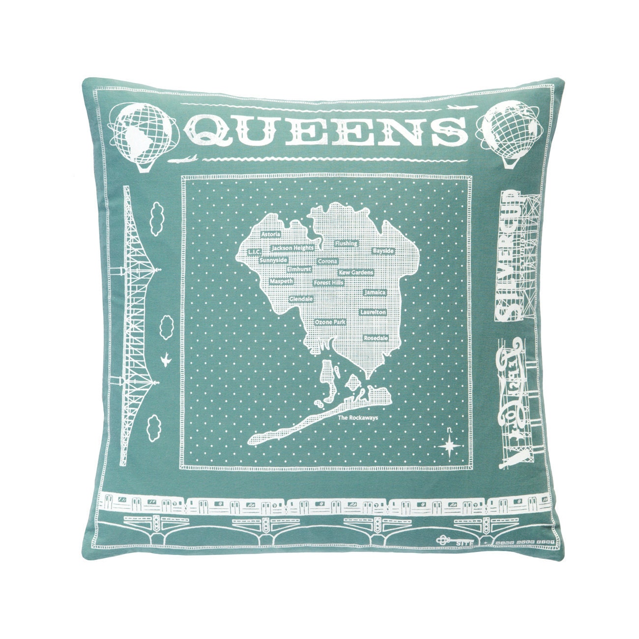 Queens pillow - aqua