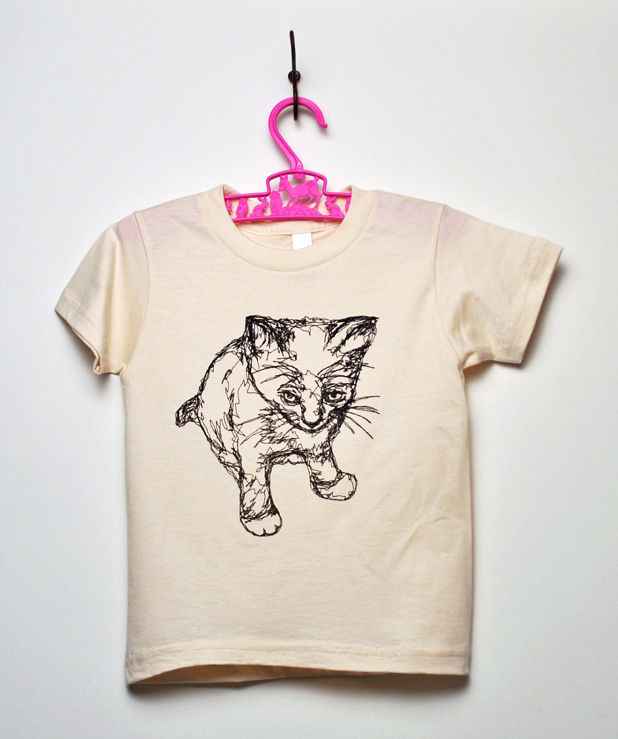 Organic Kitty Toddler Tee-Natural