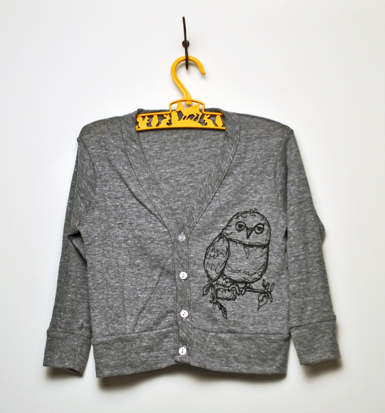 Grey Owl Cardigan - 2T, 4T, 6T, 8Y