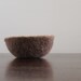shallow wool bowl or dish- fuzzy dark coffee brown wool bowl with mustard yellow heart - anniversary gift, ring bearer bowl