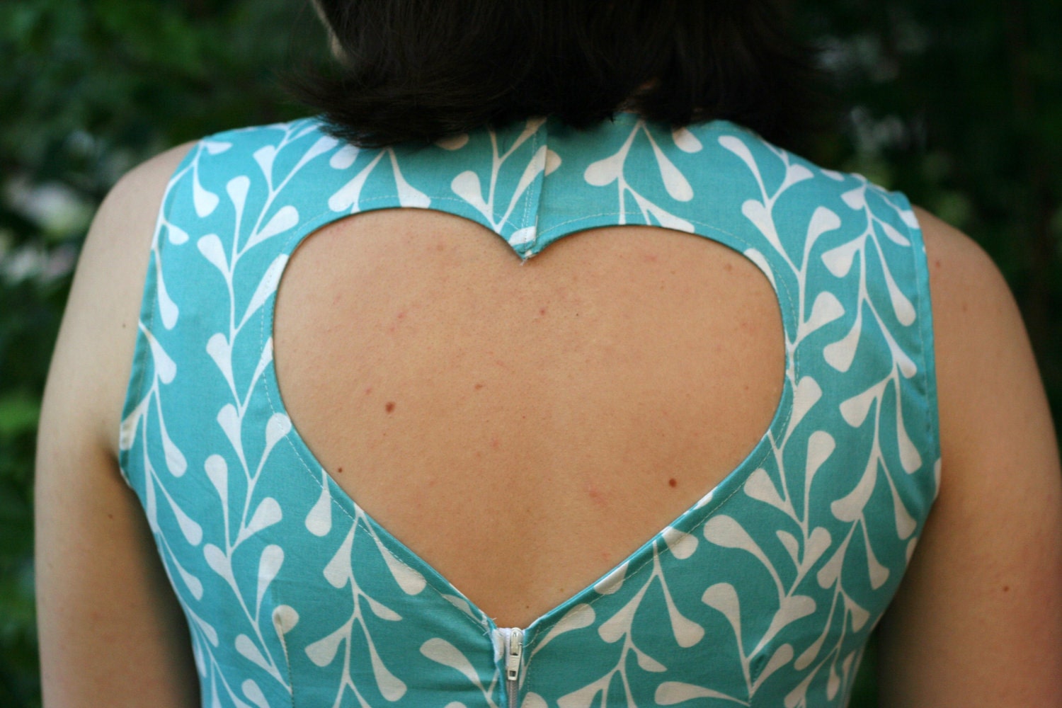 sleeveless heart cut out dress- handmade cookie cutter dress
