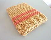 Macbook sleeve 13 inch laptop sleeve case Cream Caramel Salmon knitted