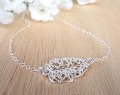Silver Ivy Filigree Leaf Necklace