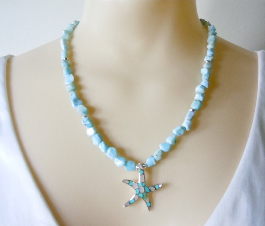 Larimar Starfish Necklace