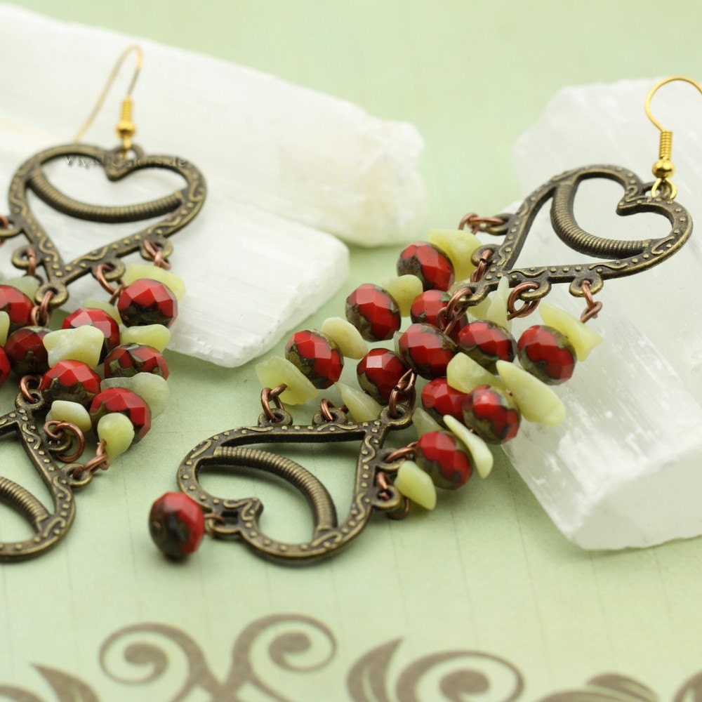 One of a Kind Boho Chic Chandelier Earrings - Ready to Ship - Handmade - by VividColors