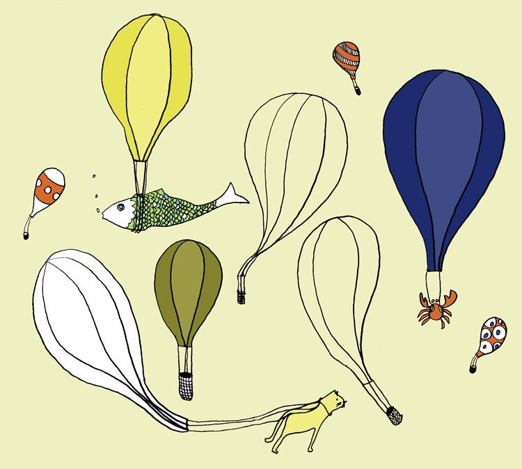 Whimsical Giclee print - From the Sky