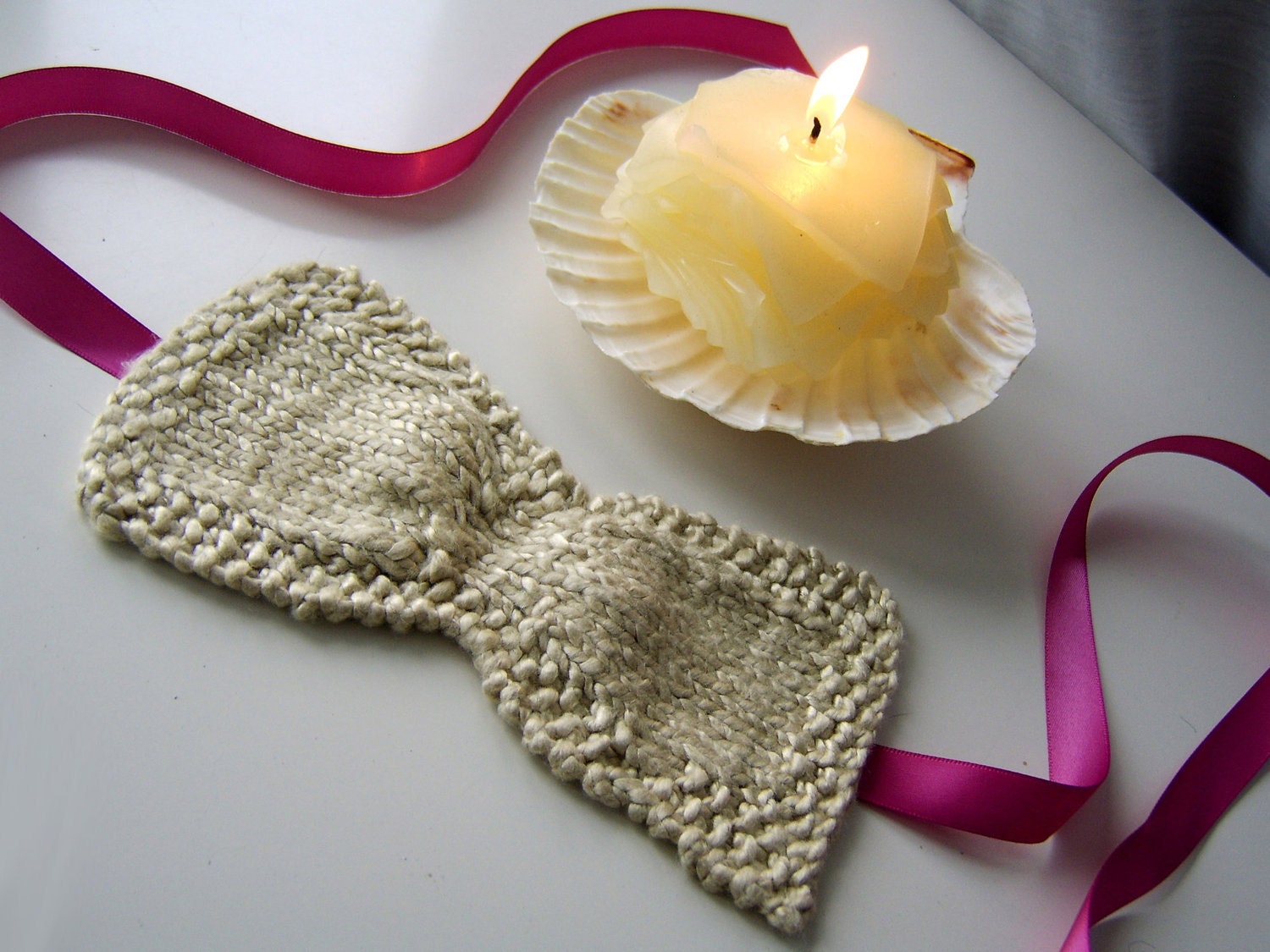 Ruched Eye Sleep Mask - Free Knitting Pattern - Digital PDF or PRINT