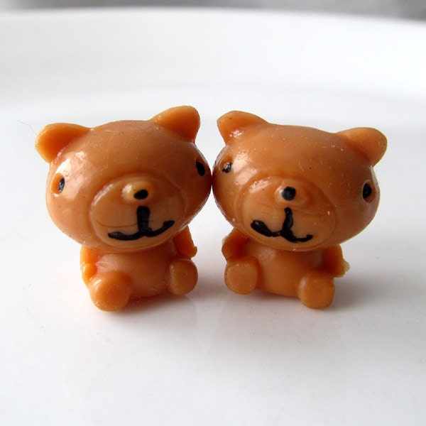 Little Brown Bears - Needle Buddies - Small Sock Size Double Pointed Needle DPN Holders