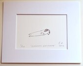 Sleeping Dachshund- Ready To Frame- Ink Drawing- Dog Art- Animal Lover