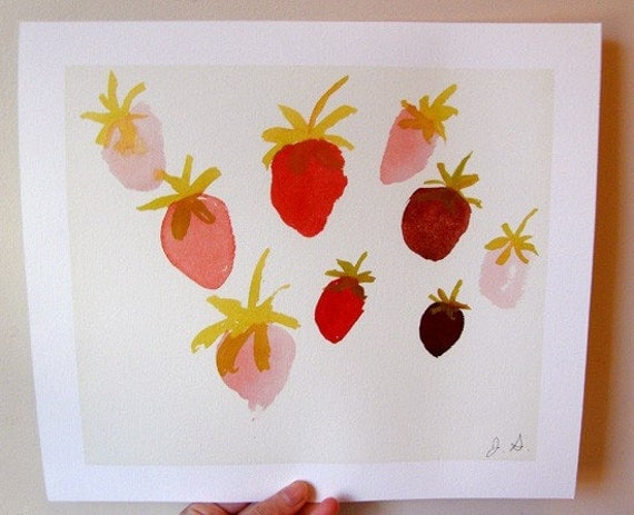 Strawberry Art- Kitchen- Painting