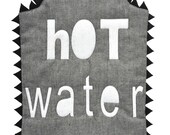 Hot Water Bottle Cover - Black/Flouro Orange
