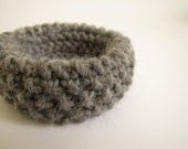 chunky hand knitted bracelet - light grey