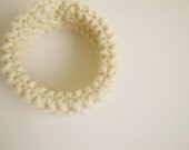 hand knitted bracelet - cream