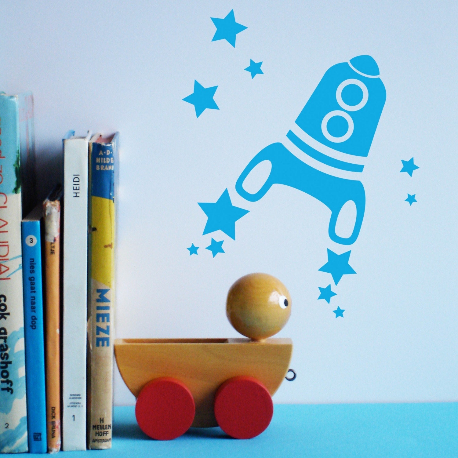 Space rocket vinyl wall decal