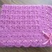 Pink Baby Afghan Crochet Crib Size Heirloom Lace Blanket ,Ribbon Trim,Bubblegum Pink, Ready to Ship, Direct Checkout