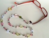 Fancy eyeglass necklace. Rainbow acrylic crystal eyeglass necklace / keeper.