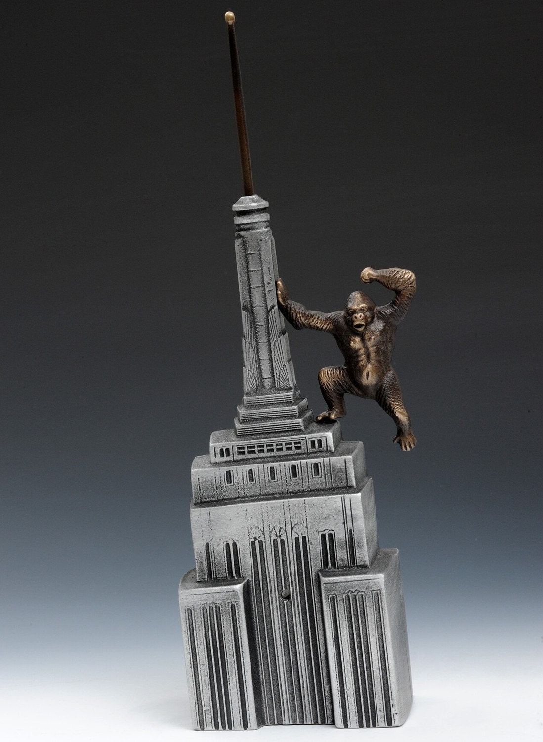 King Kong Coin Bank, Cast Aluminum and Cast Bronze, for Table or Desk