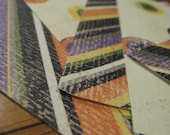 Dots and Stripes Bold Color Mix mini paper pack 4x6 Orange Yellow Green Purple BLack for cards scrapbooking