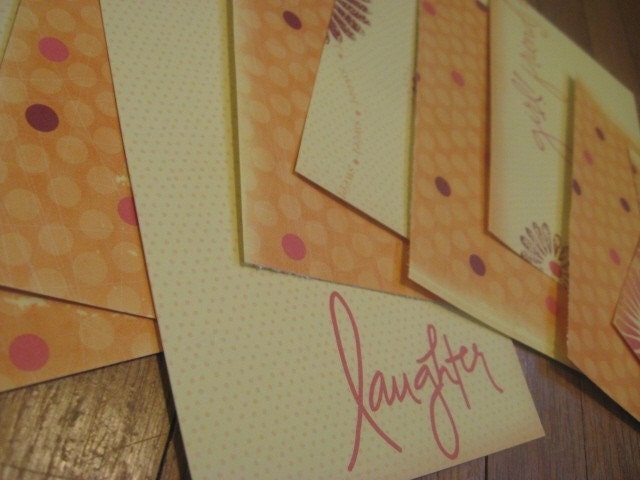 Beautiful Citrus Orange Flowers 4x6 Mix Paper Pack for cards, scrapbooking, photo mats Girlfriends Laughter Polka Dots Yellow Red