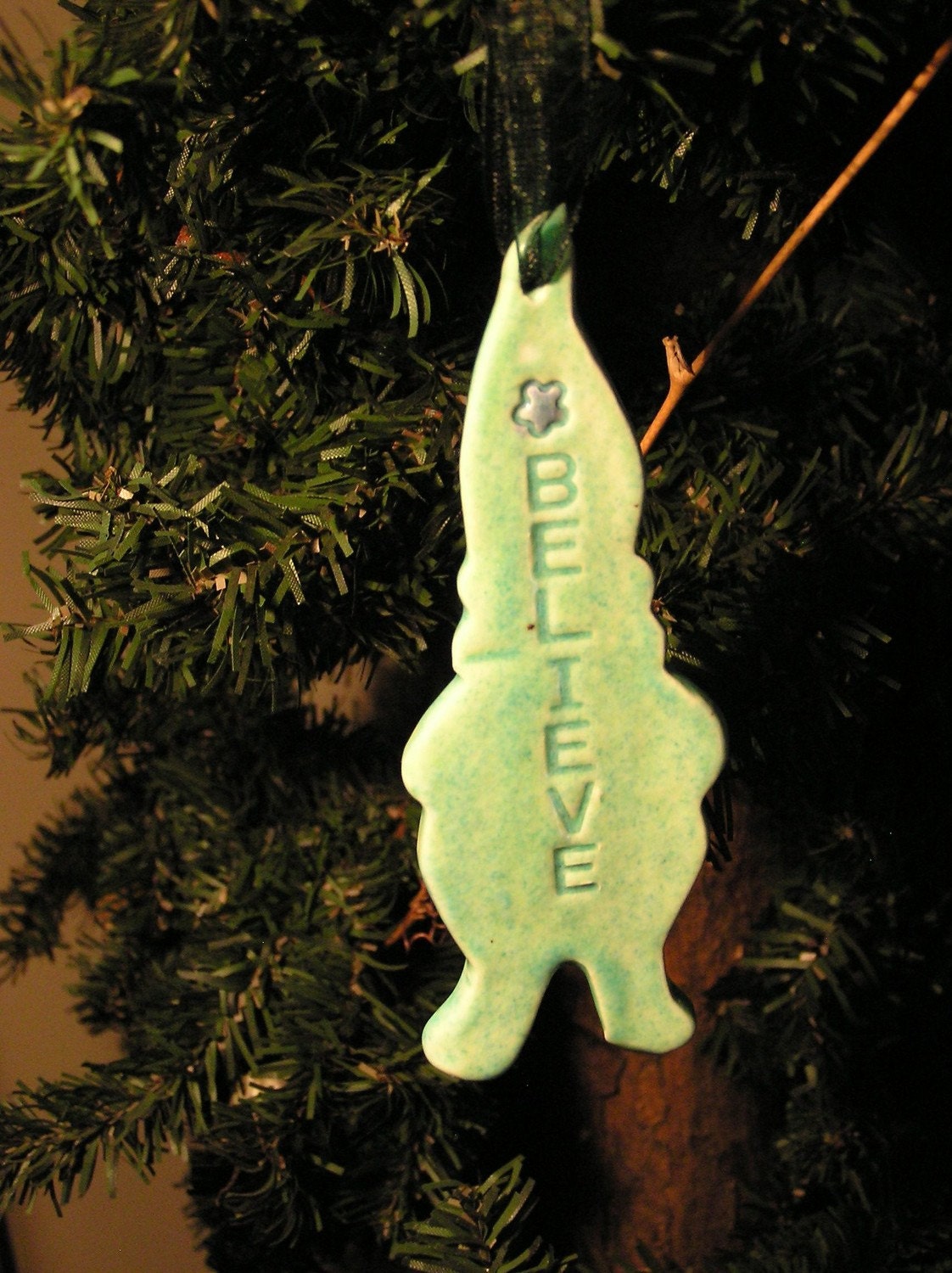 Gnome Ornament - Believe   ceramic outdoor ceramic marker
